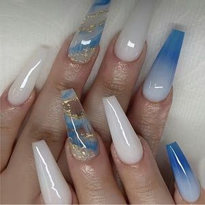 Blue Cloud Style 24 Piece Press On Nails